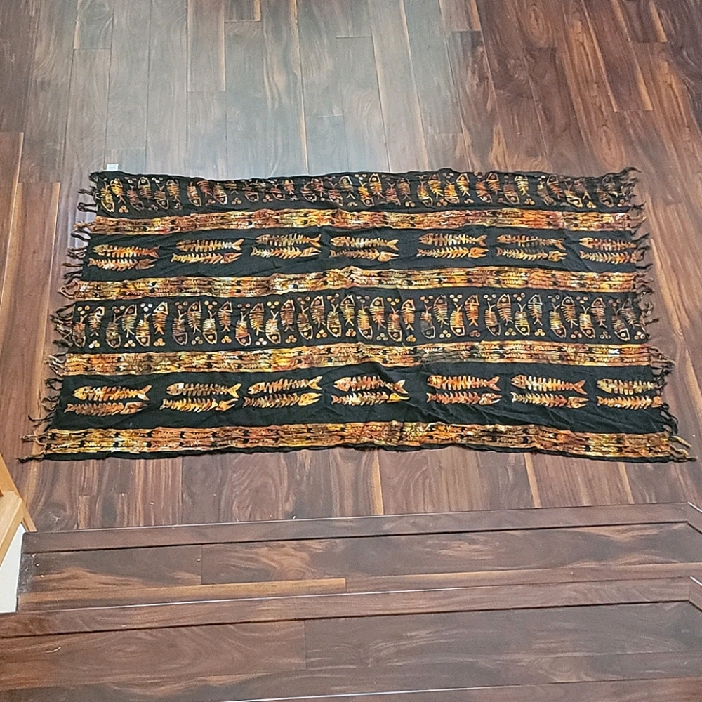 Black and Orange Batik Sarong